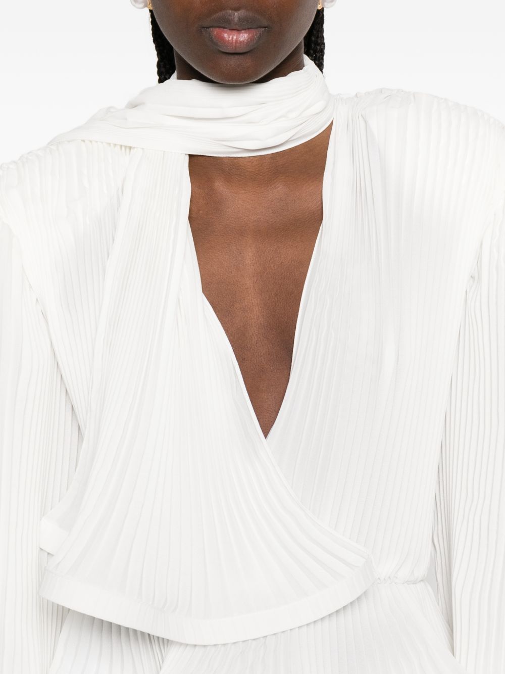 Blusa con rushes in bianco Rowen rose - donna 