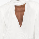 Blusa con rushes in bianco Rowen rose - donna 