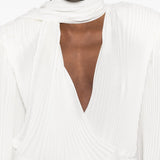 Blusa con rushes in bianco Rowen rose - donna 