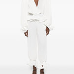Blusa con rushes in bianco Rowen rose - donna 