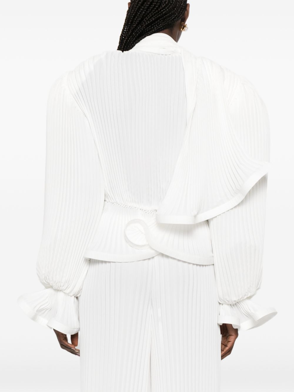 Blusa con rushes in bianco Rowen rose - donna 
