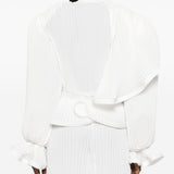 Blusa con rushes in bianco Rowen rose - donna 
