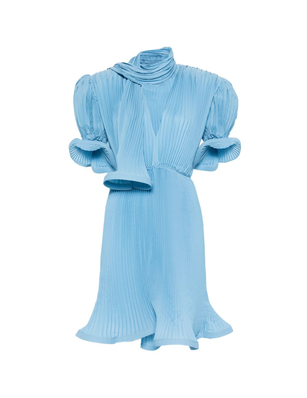 Abito corto con plissè in blu Rowen Rose - donna 