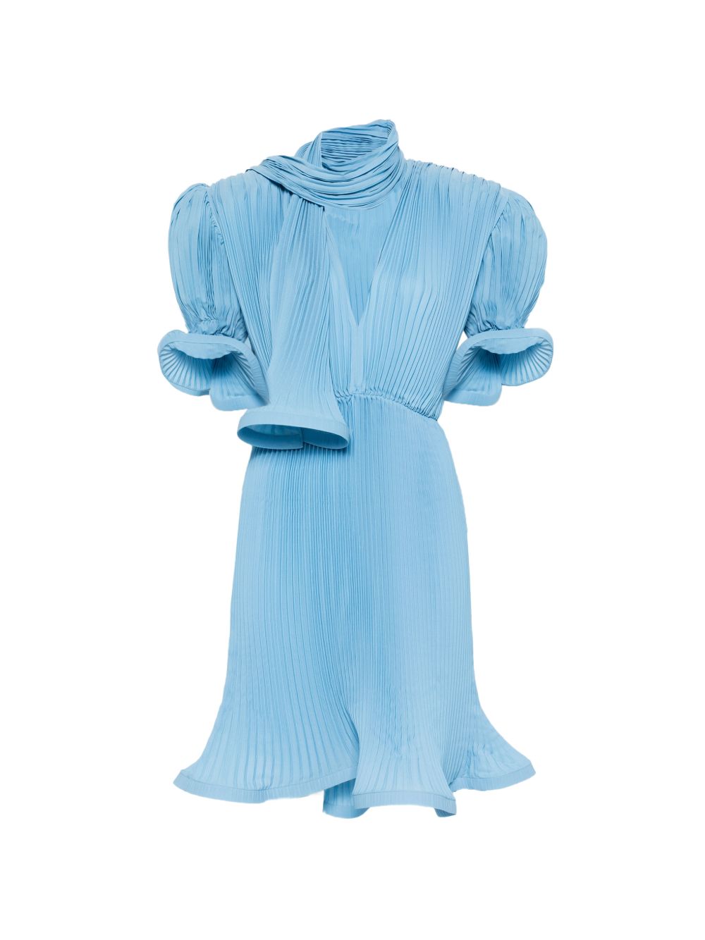 Abito corto con plissè in blu Rowen Rose - donna 