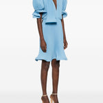 Abito corto con plissè in blu Rowen Rose - donna 