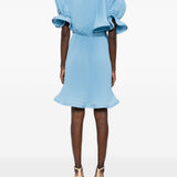 Abito corto con plissè in blu Rowen Rose - donna 
