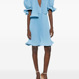 Abito corto con plissè in blu Rowen Rose - donna 