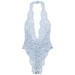 Body con scollo all'americana in blu Rowen rose - donna 