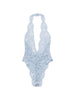 Body con scollo all'americana in blu Rowen rose - donna
