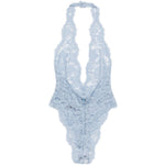 Body con scollo all'americana in blu Rowen rose - donna 