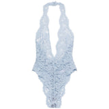 Body con scollo all'americana in blu Rowen rose - donna 
