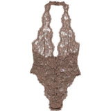 Body con scollo all'americana in marrone Rowen rose - donna 