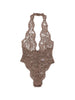 Body con scollo all'americana in marrone Rowen rose - donna