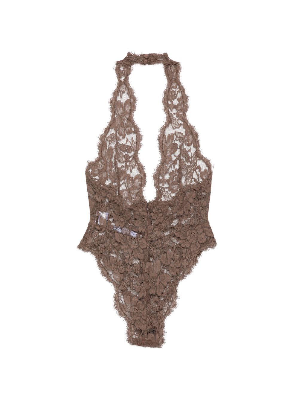 Body con scollo all'americana in marrone Rowen rose - donna 