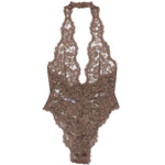 Body con scollo all'americana in marrone Rowen rose - donna 