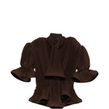 Top con ruches in marrone Rowen rose - donna 