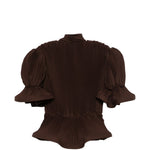 Top con ruches in marrone Rowen rose - donna 