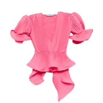 Top con ruches in rosa Rowen rose - donna 