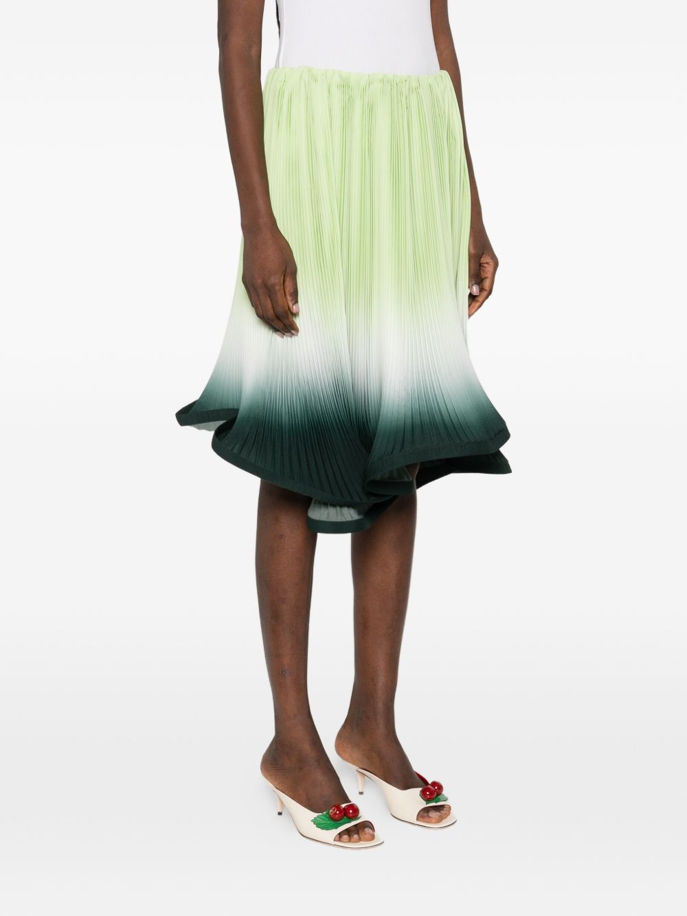 Gonna midi plissettata in verde degradè Rowen Rose - donna 