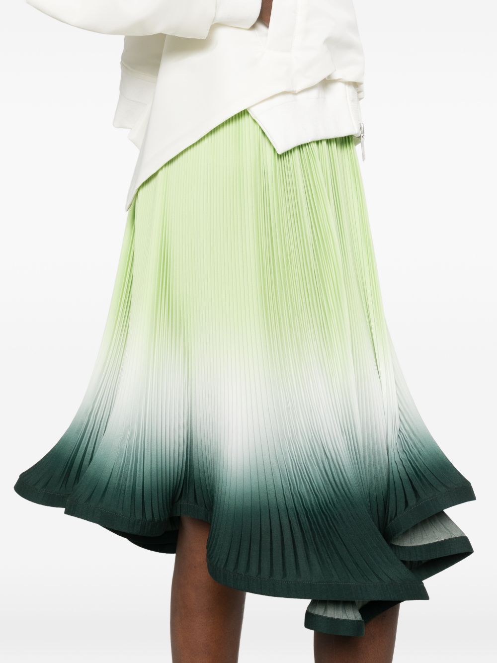 Gonna midi plissettata in verde degradè Rowen Rose - donna 