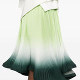 Gonna midi plissettata in verde degradè Rowen Rose - donna 