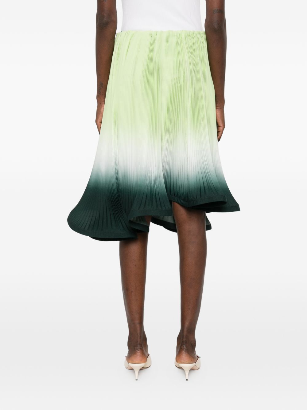 Gonna midi plissettata in verde degradè Rowen Rose - donna 