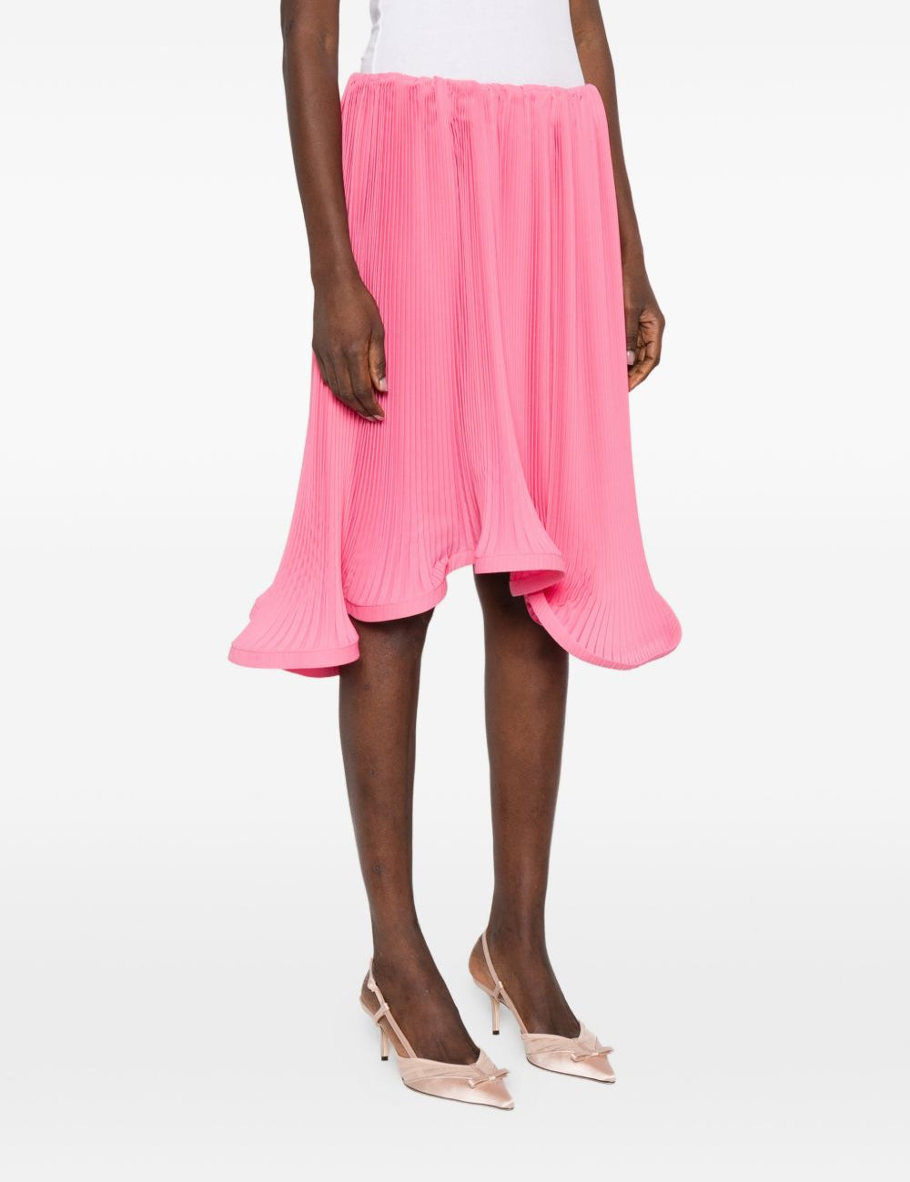 Gonna plissettata degradè in georgette in rosa Rowen rose - donna 