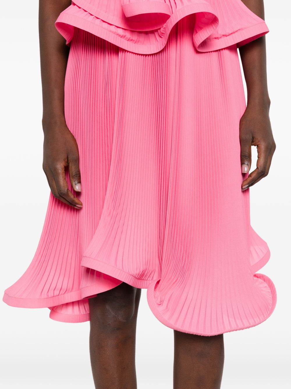Gonna plissettata degradè in georgette in rosa Rowen rose - donna 