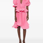 Gonna plissettata degradè in georgette in rosa Rowen rose - donna 