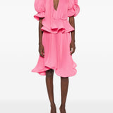 Gonna plissettata degradè in georgette in rosa Rowen rose - donna 