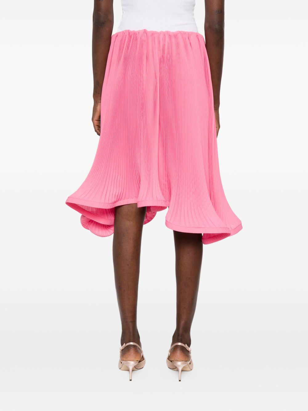 Gonna plissettata degradè in georgette in rosa Rowen rose - donna 