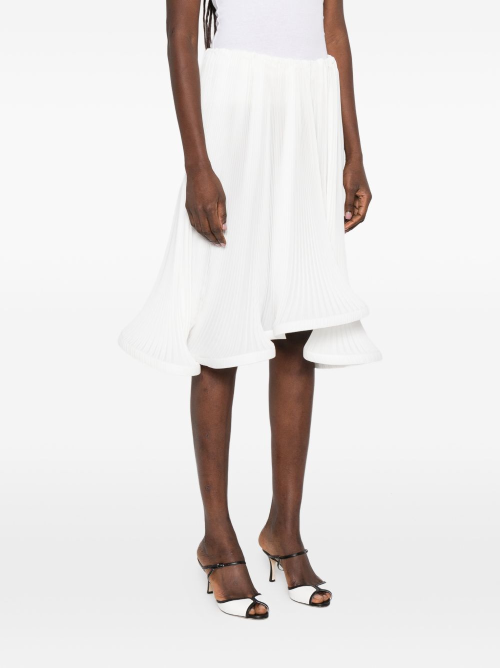 Gonna midi plissettata in bianco Rowen Rose - donna 