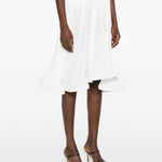 Gonna midi plissettata in bianco Rowen Rose - donna 