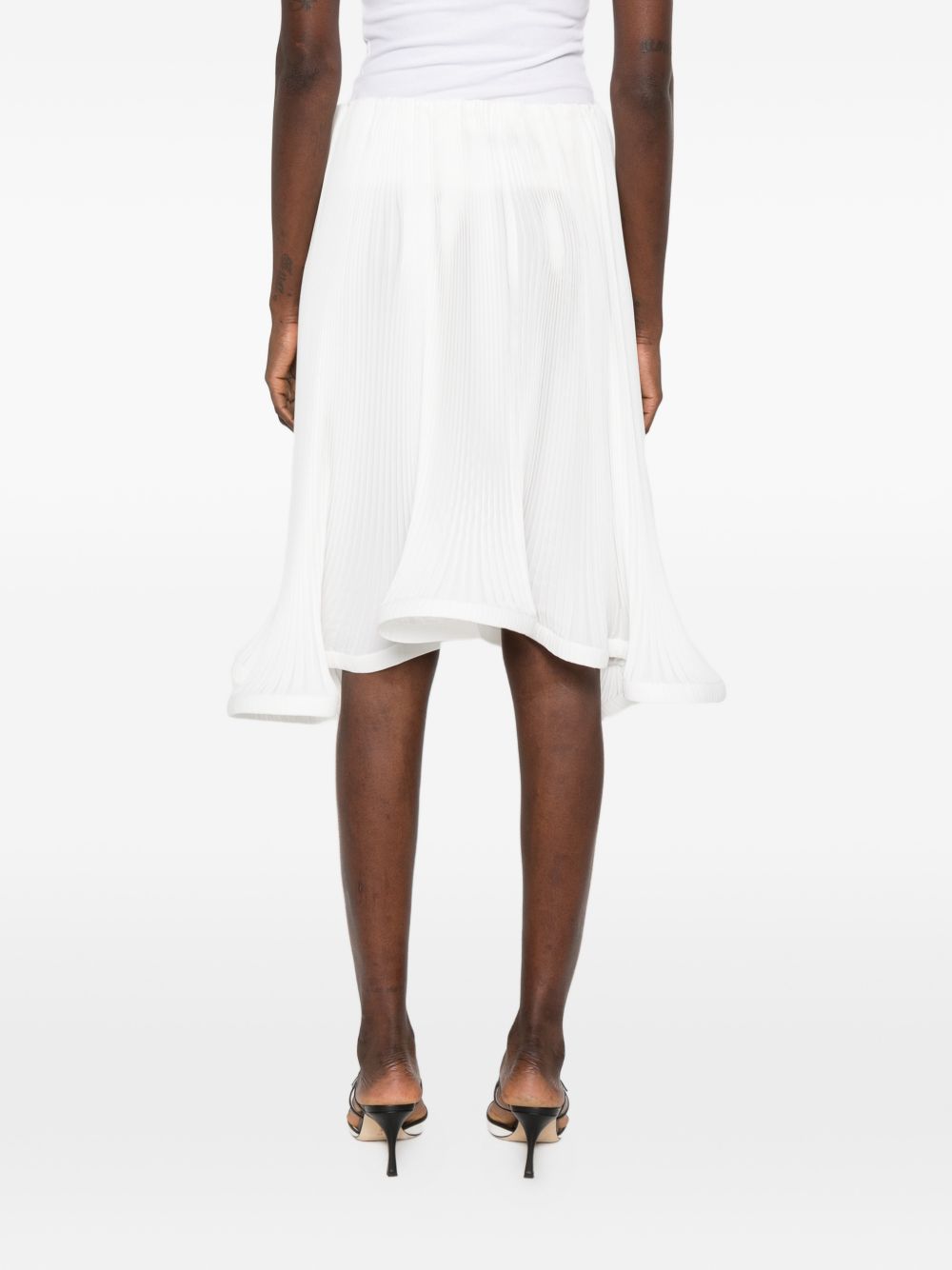 Gonna midi plissettata in bianco Rowen Rose - donna 