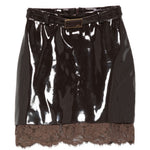 Gonna mini con dettaglio in pizzo in marrone Rowen rose - donna 