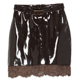 Gonna mini con dettaglio in pizzo in marrone Rowen rose - donna 