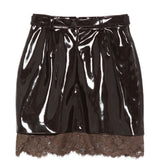 Gonna mini con dettaglio in pizzo in marrone Rowen rose - donna 