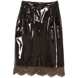 Gonna midi con dettaglio in pizzo in marrone Rowen rose - donna 