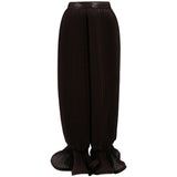 Pantaloni plissé con volant in marrone Rowen rose - donna 