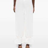 Pantaloni plissé con volant in bainco Rowen rose - donna 