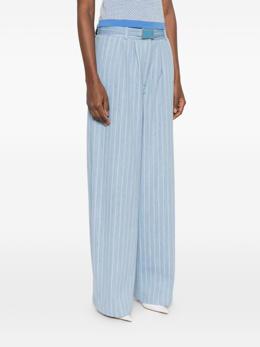 Jeans a gamba ampia in blu Rowen rose - donna 