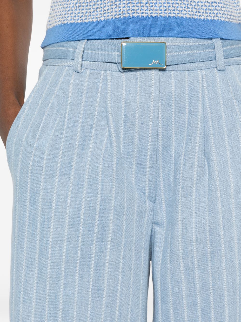 Jeans a gamba ampia in blu Rowen rose - donna 