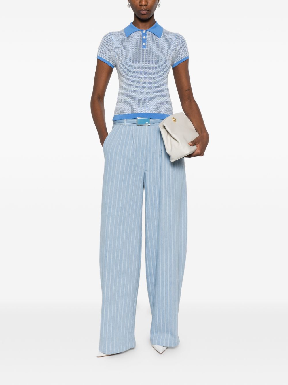 Jeans a gamba ampia in blu Rowen rose - donna 