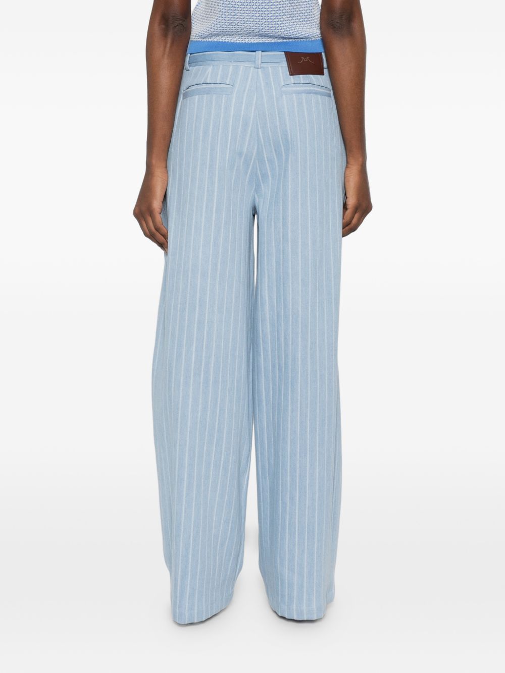 Jeans a gamba ampia in blu Rowen rose - donna 