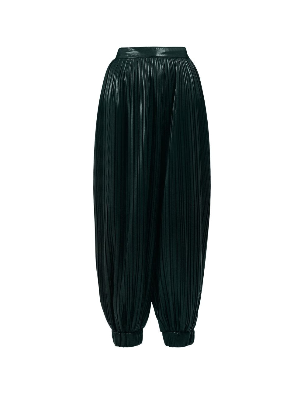 Pantaloni plissettati con polsini in verde Rowen Rose - donna 