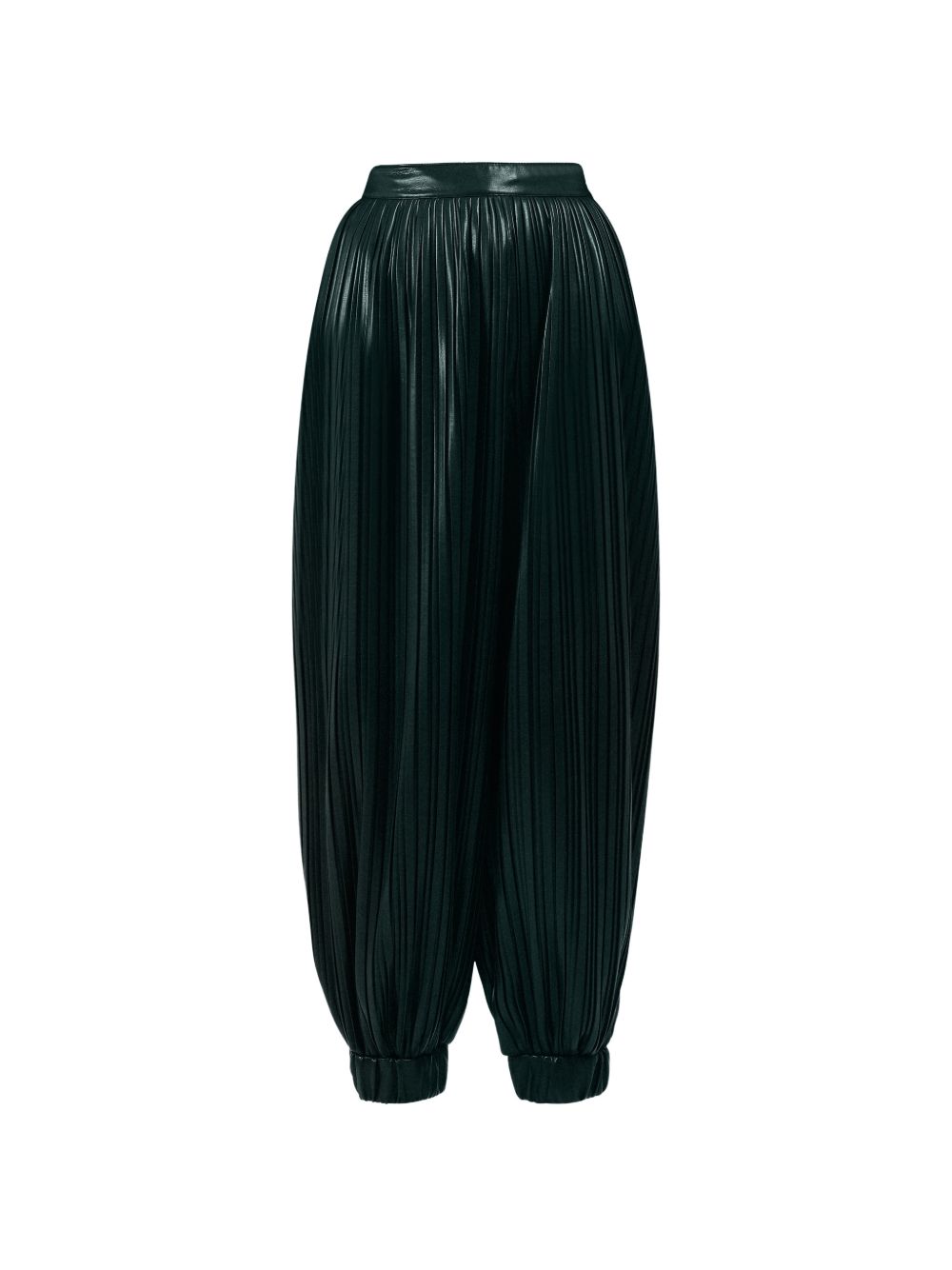 Pantaloni plissettati con polsini in verde Rowen Rose - donna 