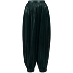 Pantaloni plissettati con polsini in verde Rowen Rose - donna 