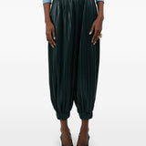Pantaloni plissettati con polsini in verde Rowen Rose - donna 