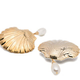 Orecchini con perle shell color oro Rowen Rose - donna 