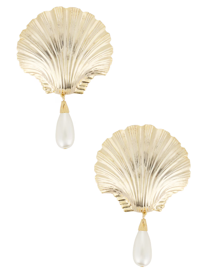 Orecchini con perle shell color oro Rowen Rose - donna 